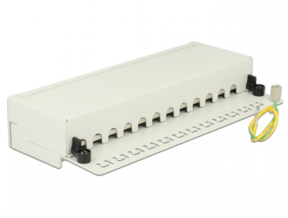 Imagine Patch Panel 12 porturi Cat.6A gri, Delock 87675